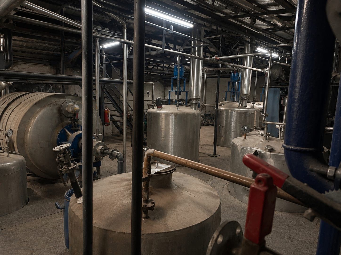 Distillation and recovery equipment in the plant